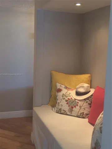 a view of a garage with an umbrella