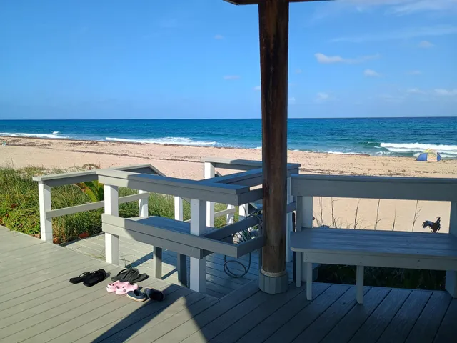 a view of a ocean from a balcony