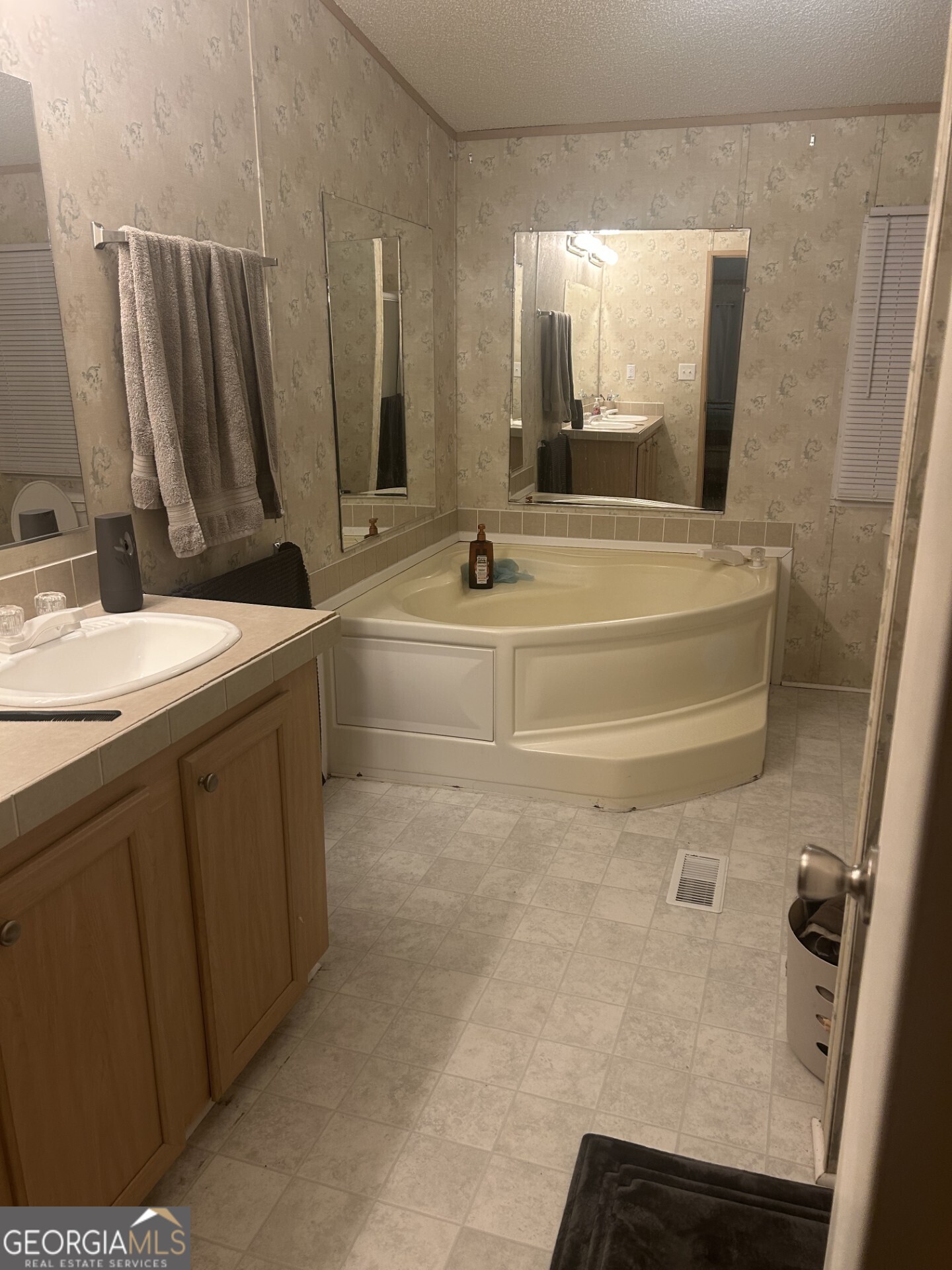 437 Burkhalter Circle Claxton, GA 30417 - Photo 8 of 8 a bathroom with a double vanity sink and a mirror