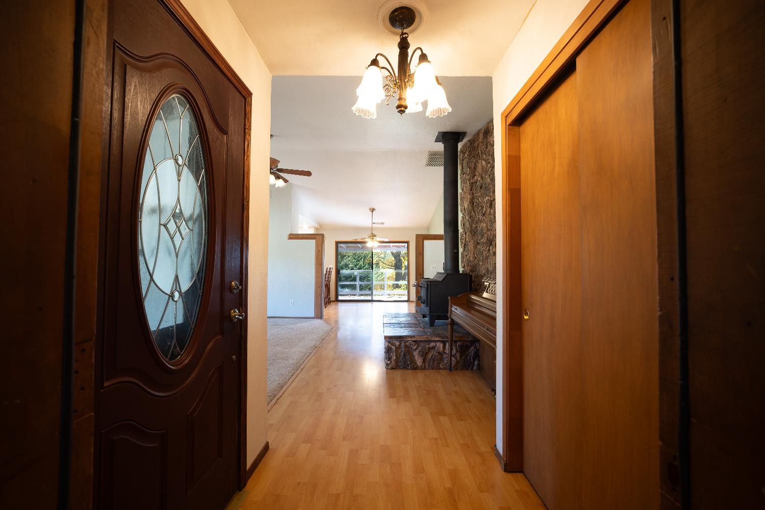 33 Stanley Road West Point, CA 95255 - Photo 17 of 46 a view of a hallway with wooden floor windows and livingroom view
