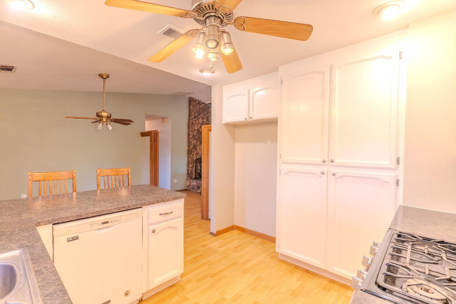 33 Stanley Road West Point, CA 95255 - Photo 17 of 51 a bathroom with a granite countertop sink a mirror and a shower