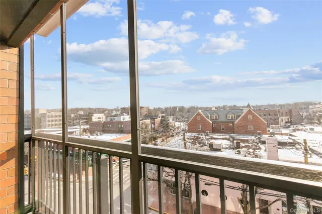 a view of a city from a balcony