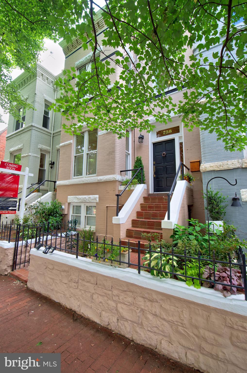238 10th Street Northeast Washington, DC 20002 - Photo 2 of 30 front view of house with a yard and potted plants