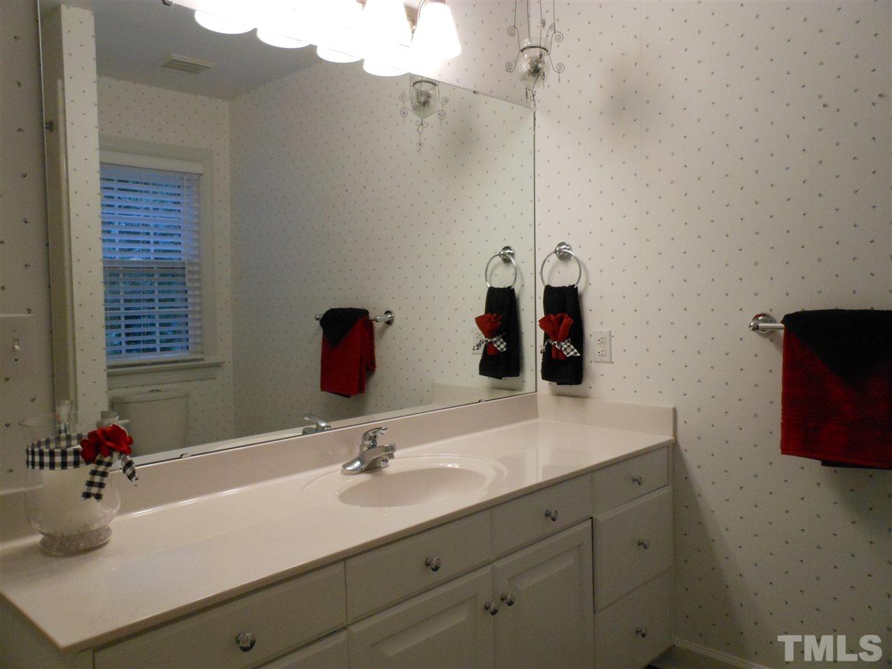 8409 Yucca Trail Raleigh, NC 27615 - Photo 20 of 25 a bathroom with a sink vanity and a mirror