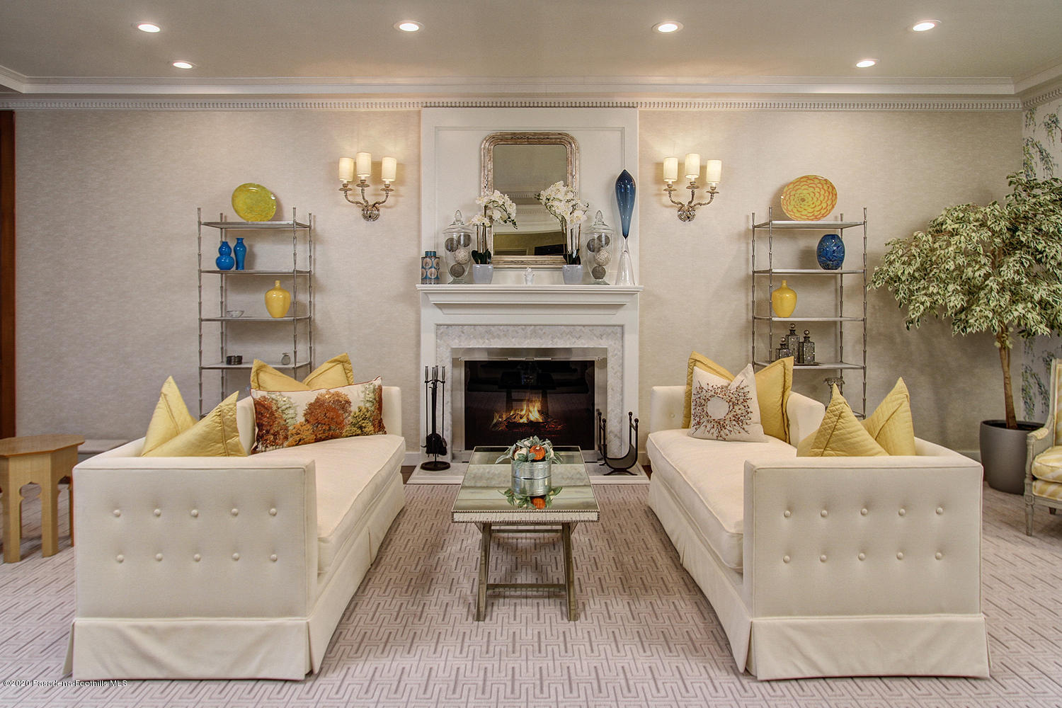 260 Hillside Road South Pasadena, CA 91030 - Photo 5 of 41 a living room with furniture and a fireplace