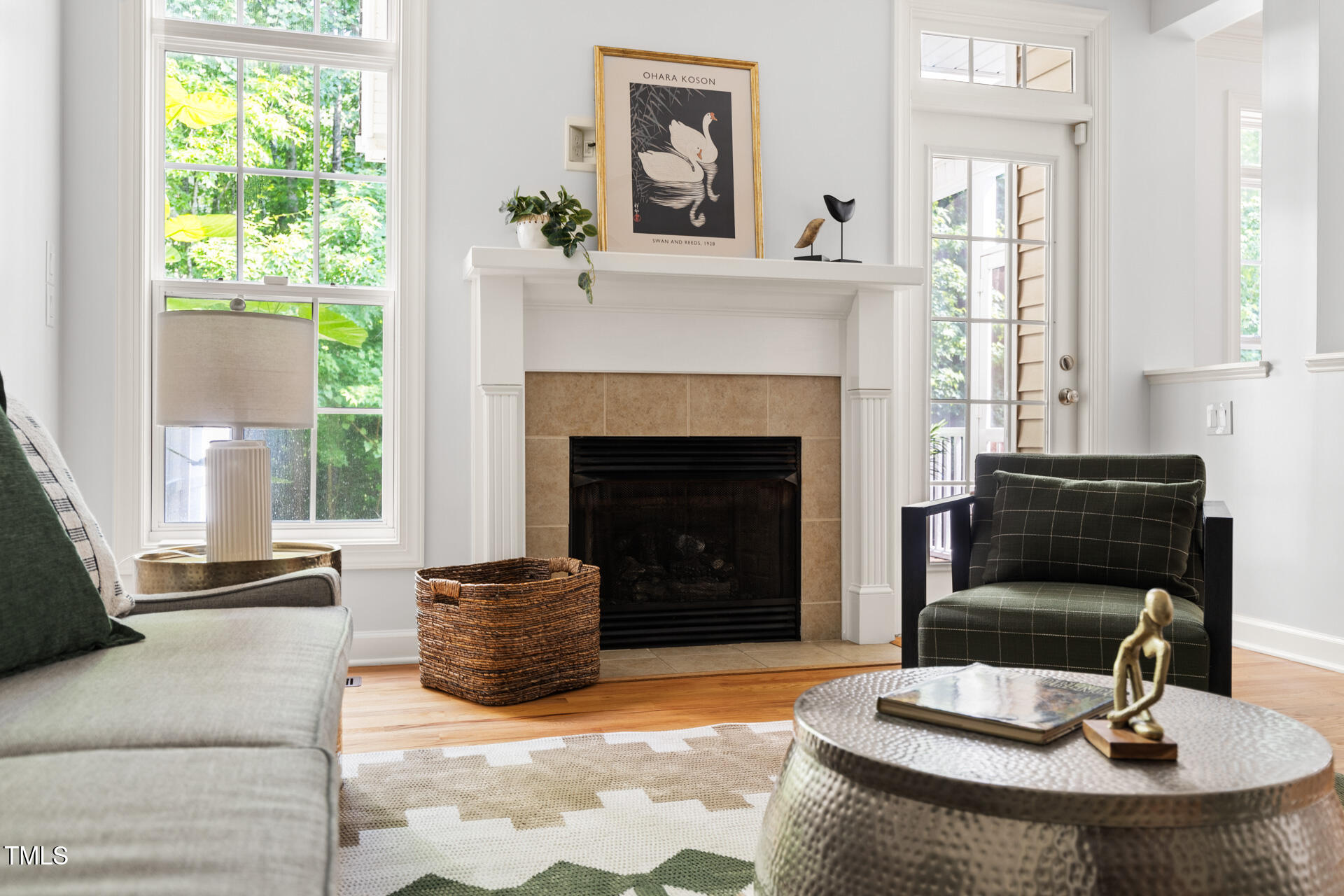 204 Towne Ridge Lane Chapel Hill, NC 27516 - Photo 10 of 36 a living room with furniture and a fireplace