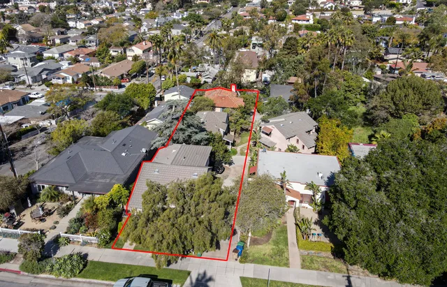 an aerial view of multiple house