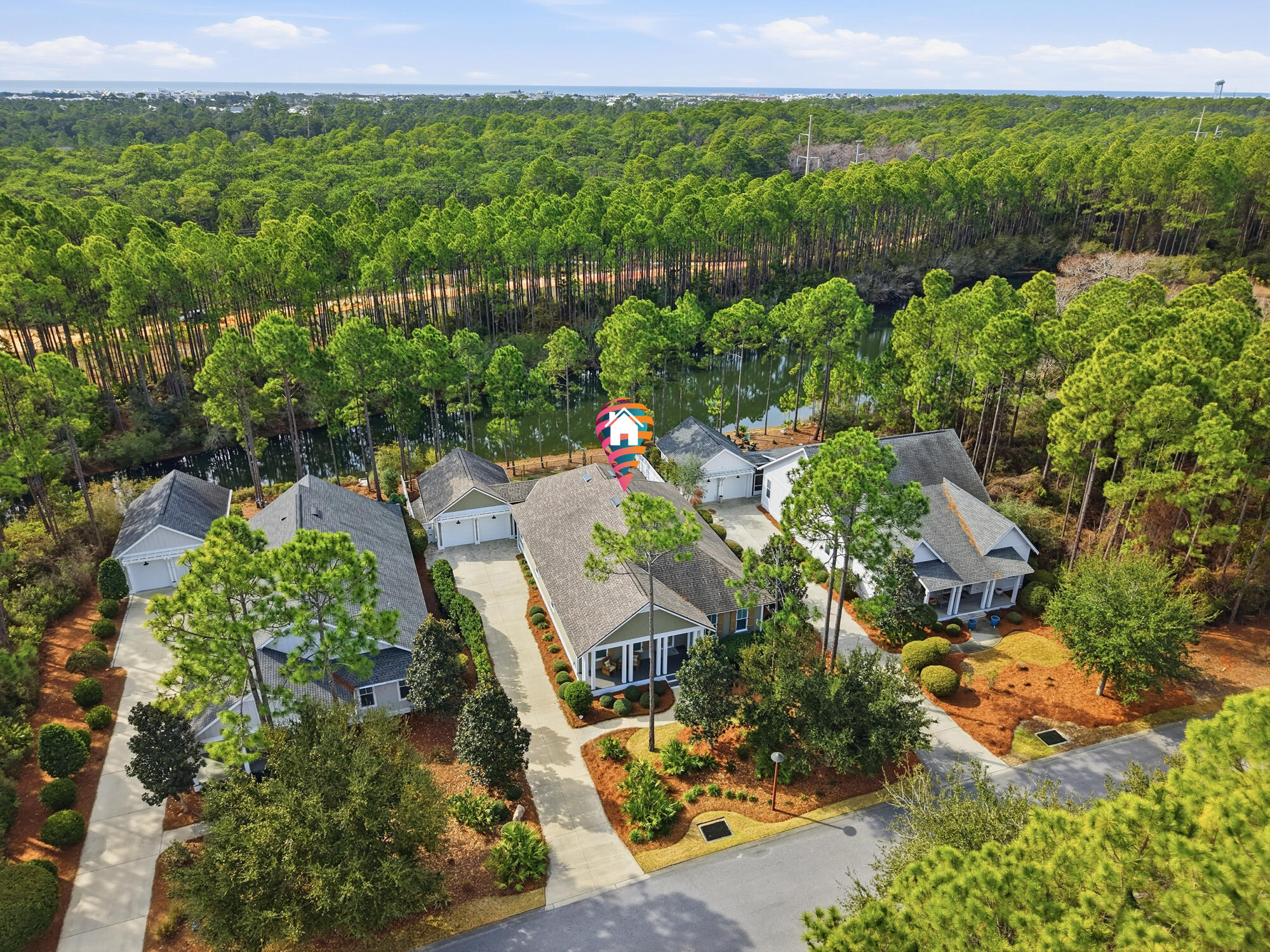295 Medley Street Inlet Beach, FL 32461 - Photo 20 of 49 Drone view of Home and neighbors