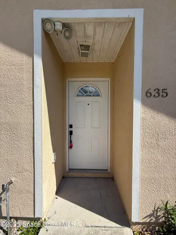 a view of front door of house