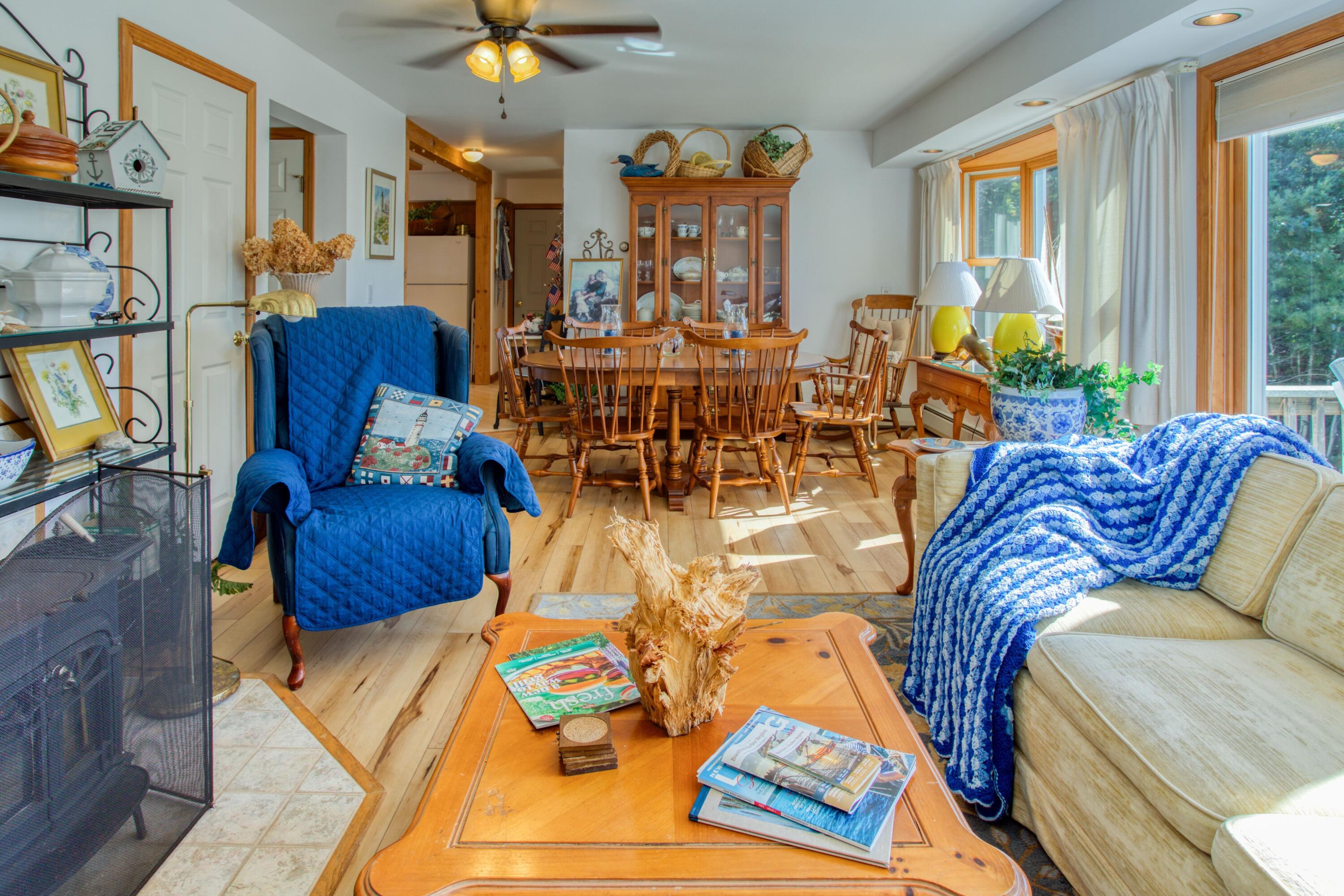 17 Spyglass Hl Road Boothbay, ME 04544 - Photo 15 of 55 Living room to Dining, Kitchen