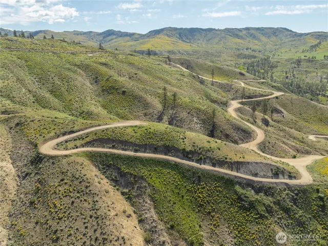 a view of a dry yard with mountain