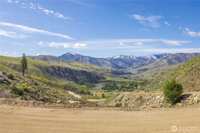 a view of a lake with a mountain