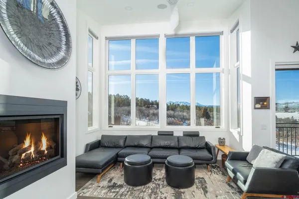 a view of a window and a living room