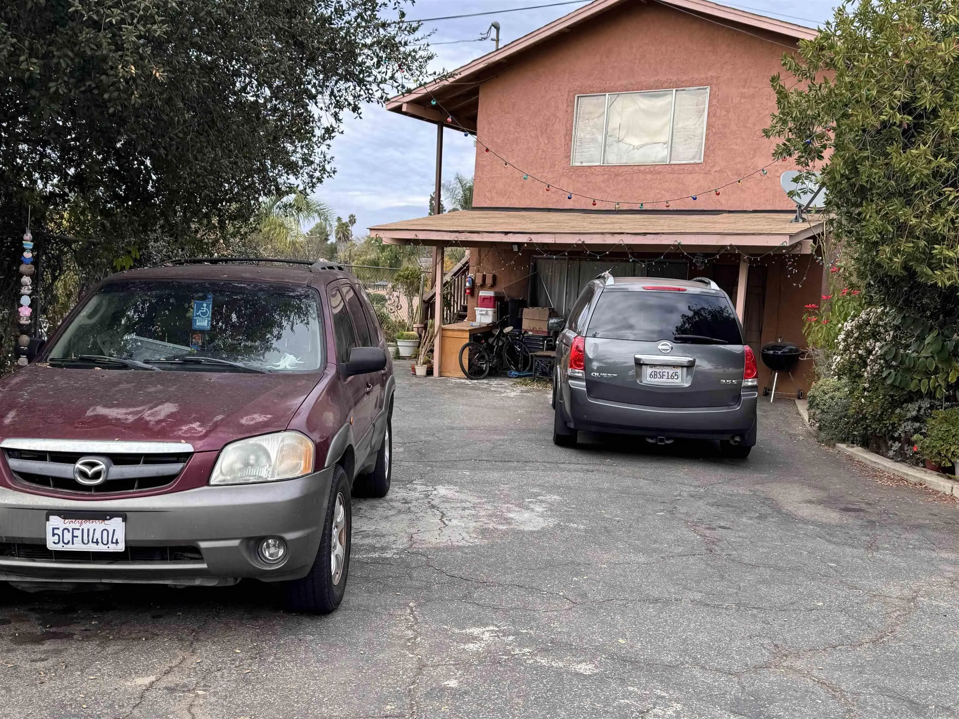 a view of car parked in garage