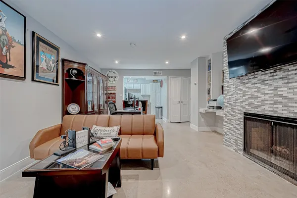 a living room with furniture