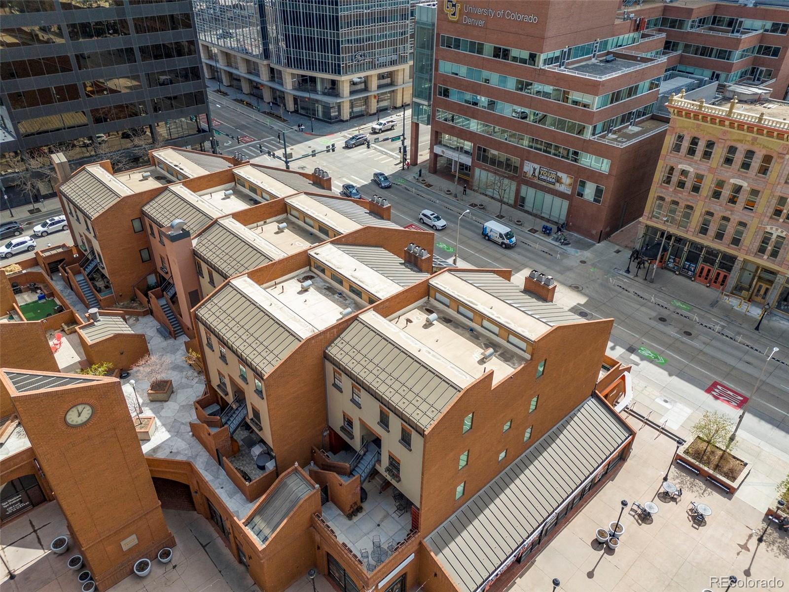 an aerial view of a building