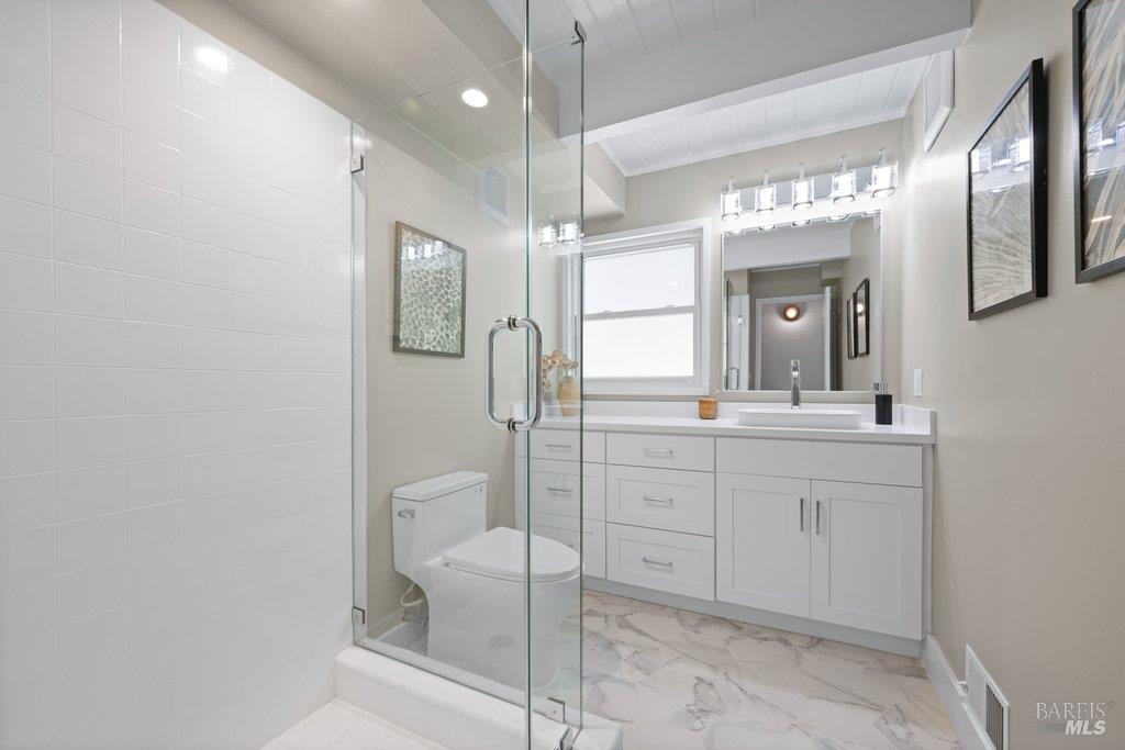 5 Heather Way Mill Valley, CA 94941 - Photo 16 of 39 Updated and remodeled downstairs bathroom