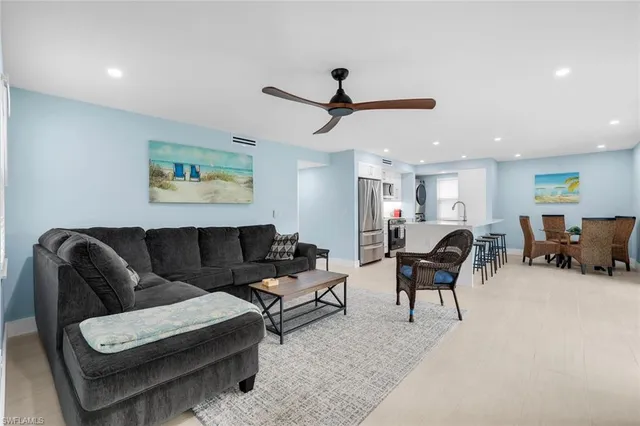 a living room with furniture