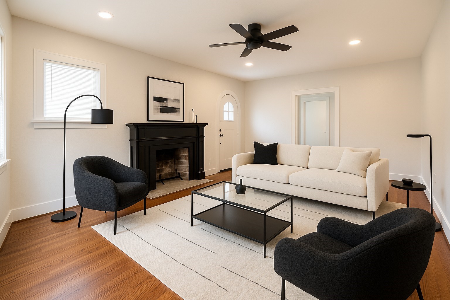 1922 Wentworth Street Houston, TX 77004 - Photo 2 of 15 Open and Airy living room opens up to the formal dining room and bedroon space Virtually staged image shown to illustrate potential furniture placement