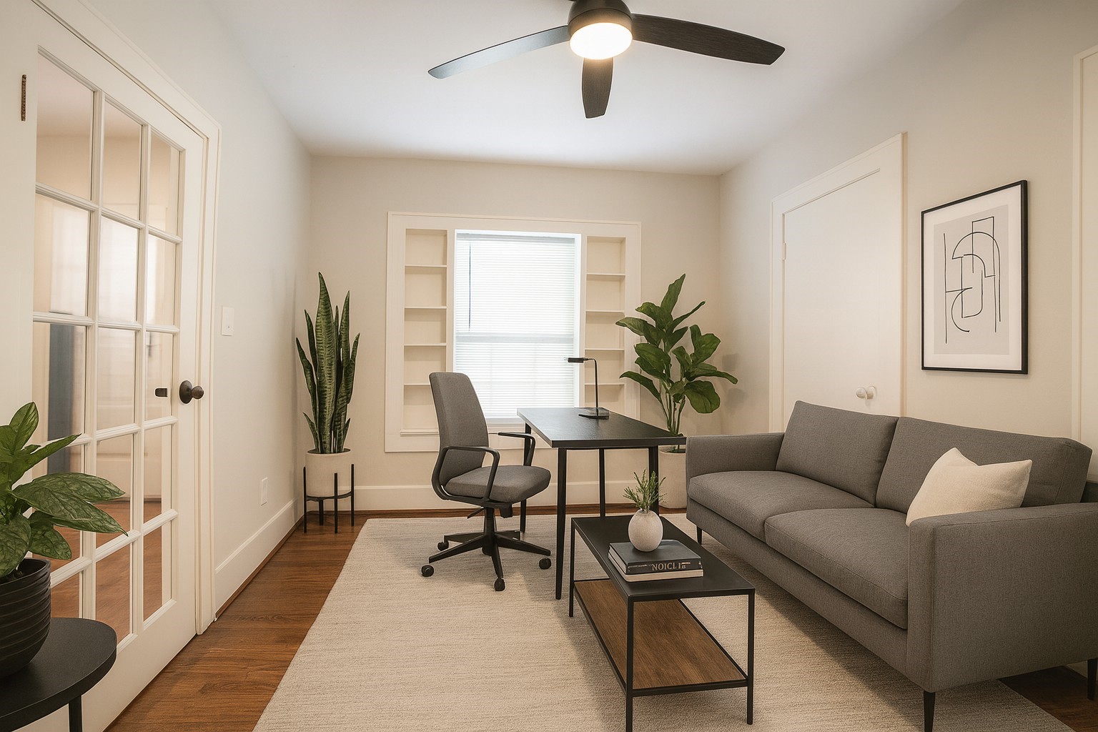 1922 Wentworth Street Houston, TX 77004 - Photo 4 of 15 Flex room can be used as an office or bedroom Virtually staged image shown to illustrate potential furniture placement