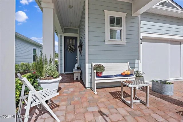 a outdoor space with a couch