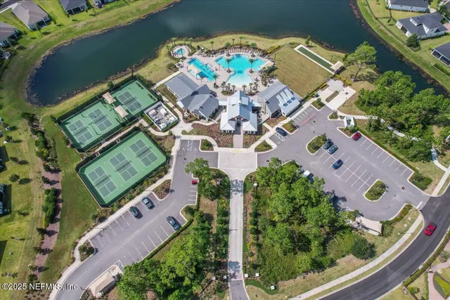 an aerial view of a house