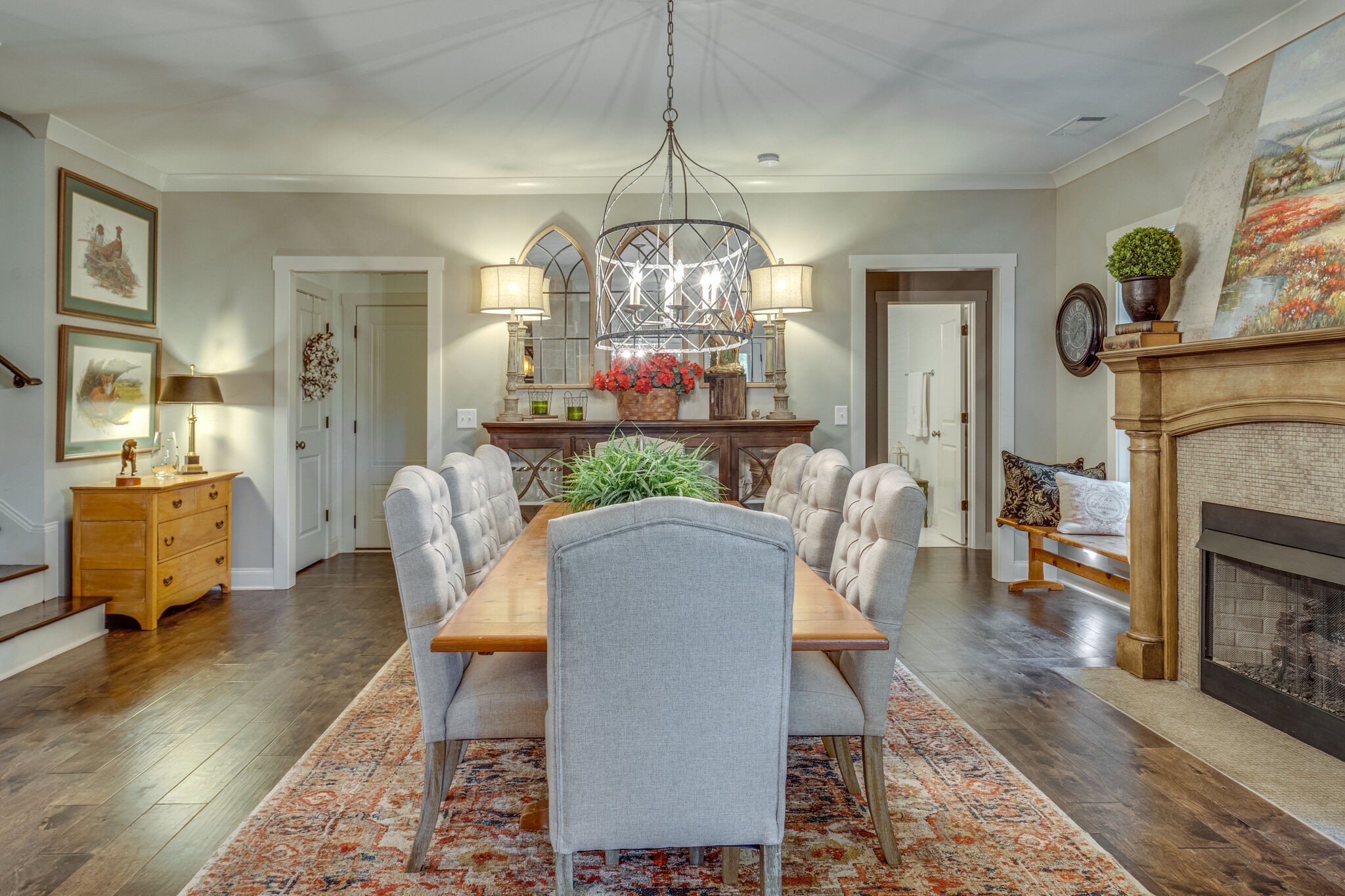 2218 Dunblane Lane Franklin, TN 37069 - Photo 14 of 23 a dining room with furniture a chandelier and wooden floor