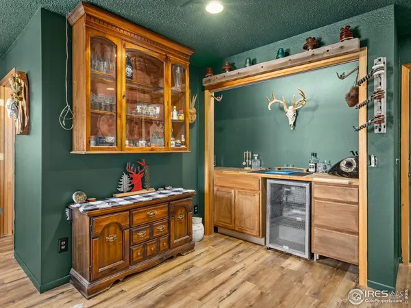 a room with cabinets and window