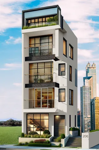 a front view of a building with a window