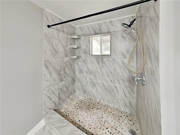 a bathroom with a shower