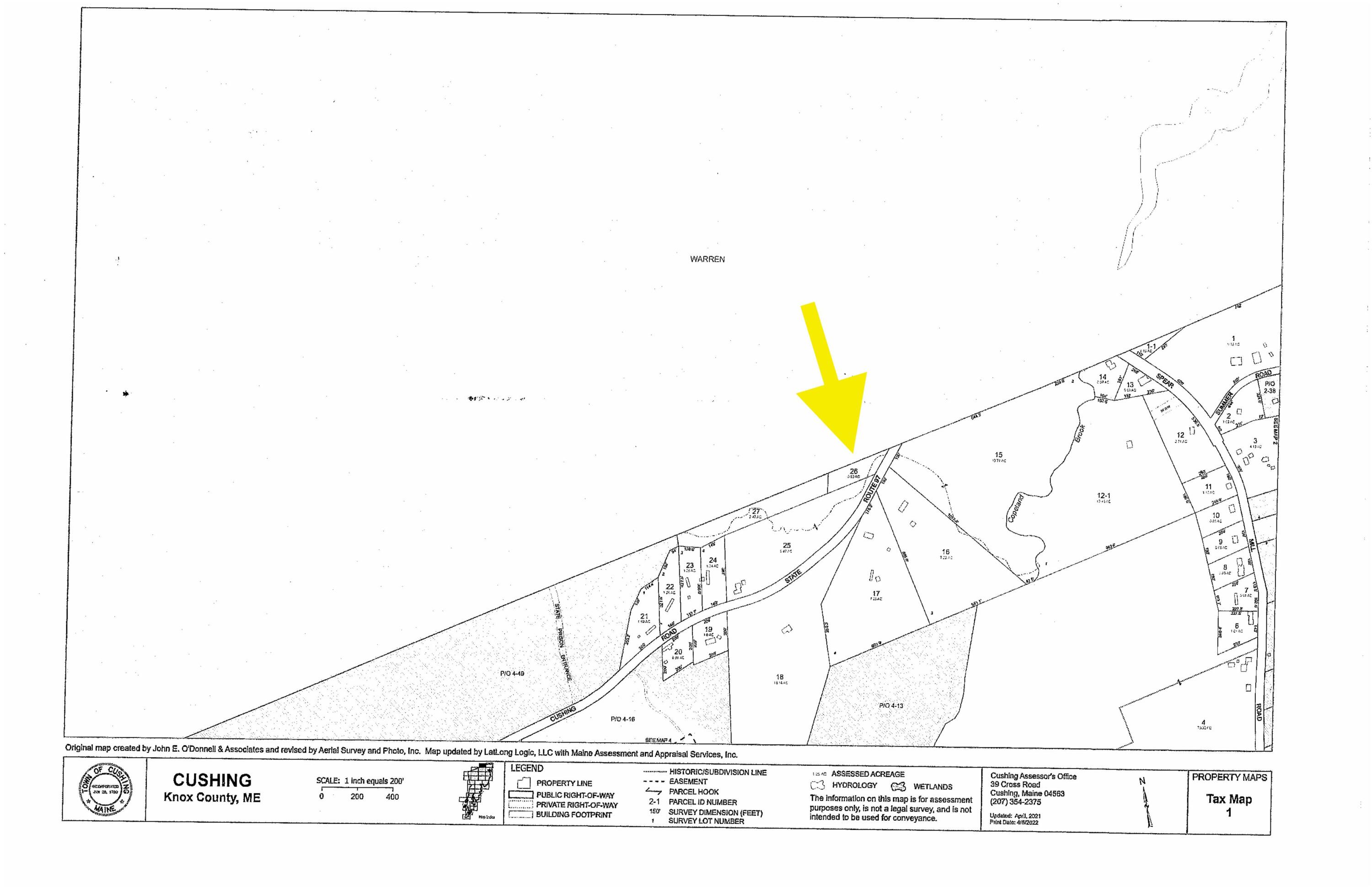 Map 001-26 Off Cushing Road, Cushing