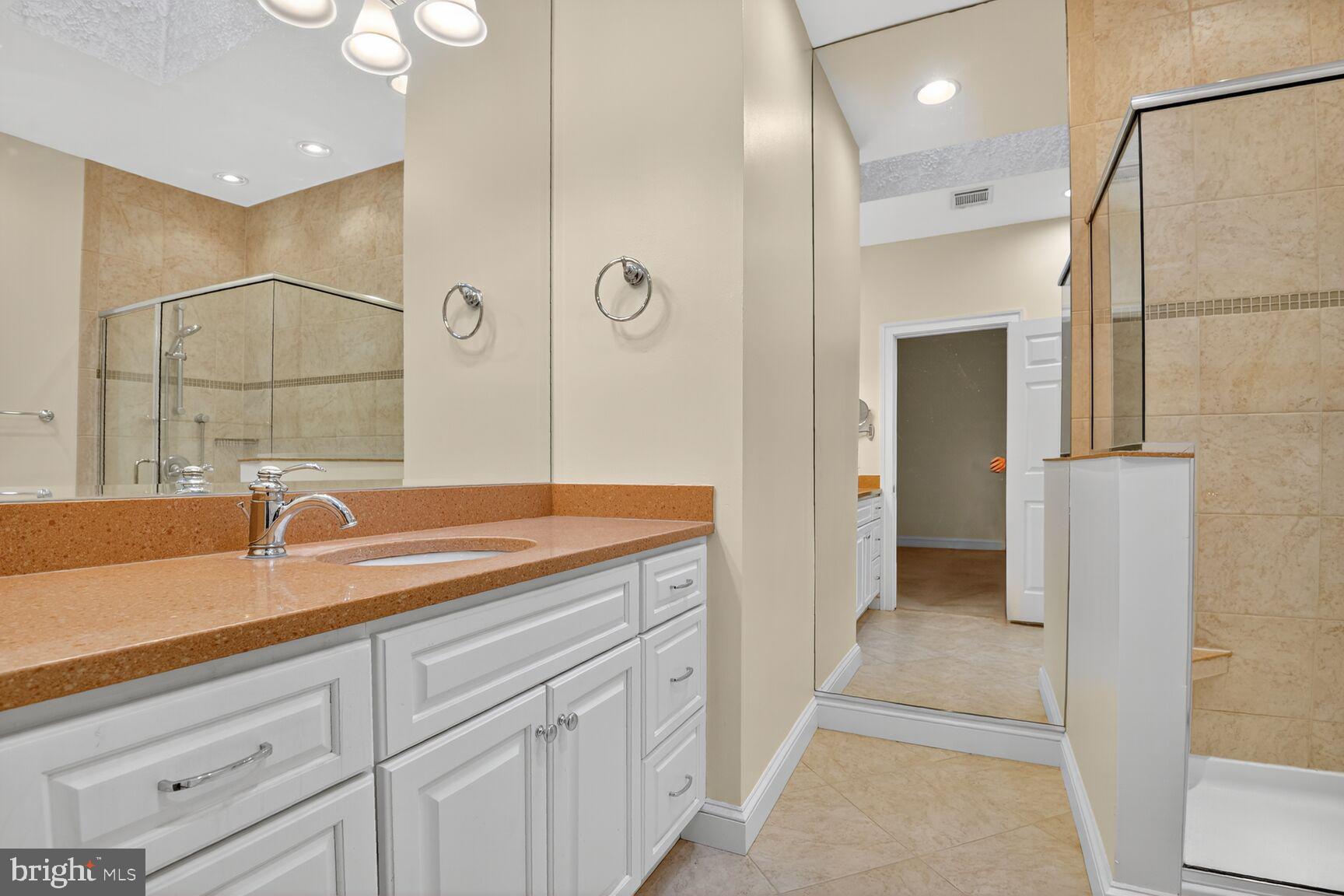 11405 Summer House Court Reston, VA 20194 - Photo 13 of 20 a spacious bathroom with a granite countertop sink mirror and double