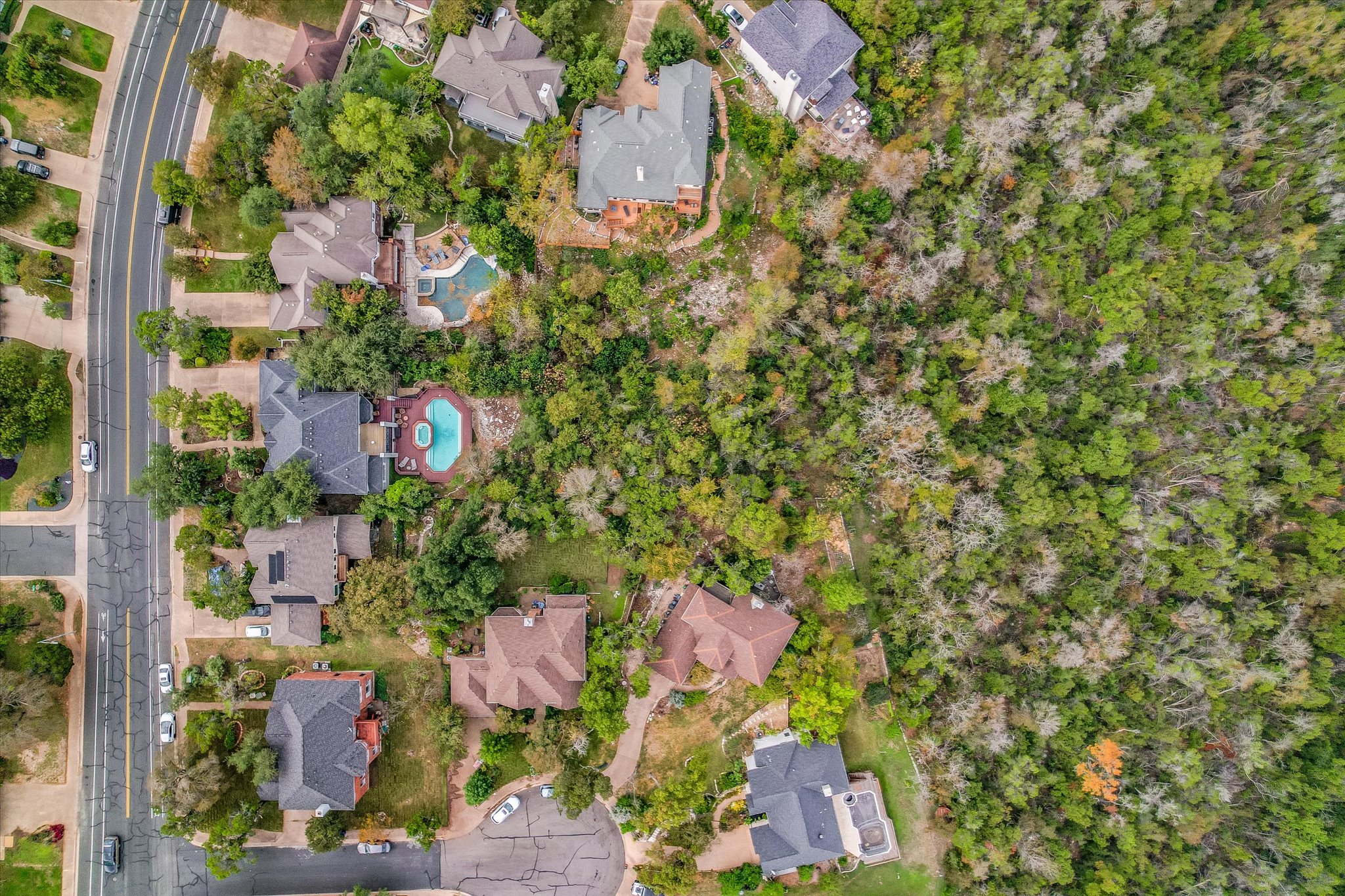 7901 Jester Boulevard Austin, TX 78730 - Photo 36 of 40 an aerial view of residential house with outdoor space and trees all around