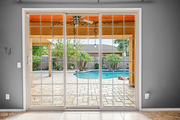 a view of a house with a swimming pool