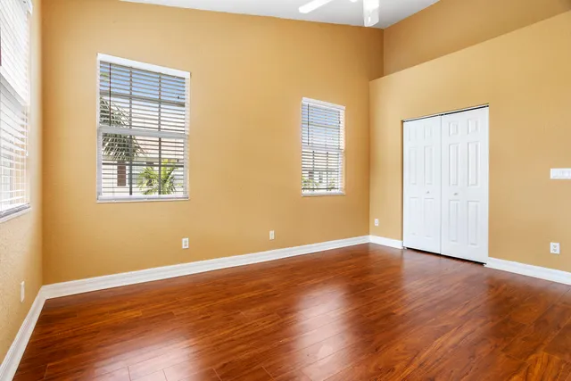 a view of a building with a garden