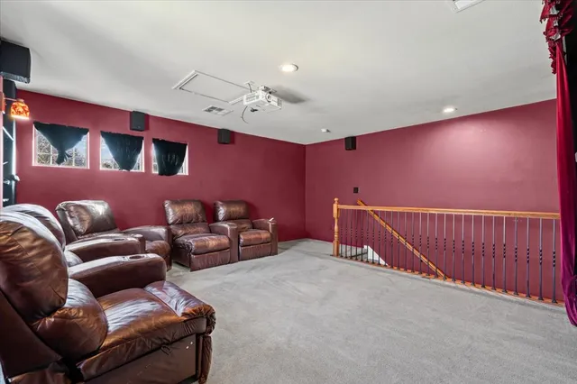 a projector room with furniture