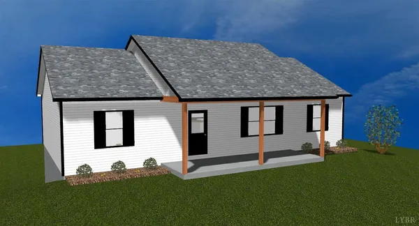 a house view with a garden space