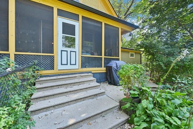 a view of a yard with an outdoor space
