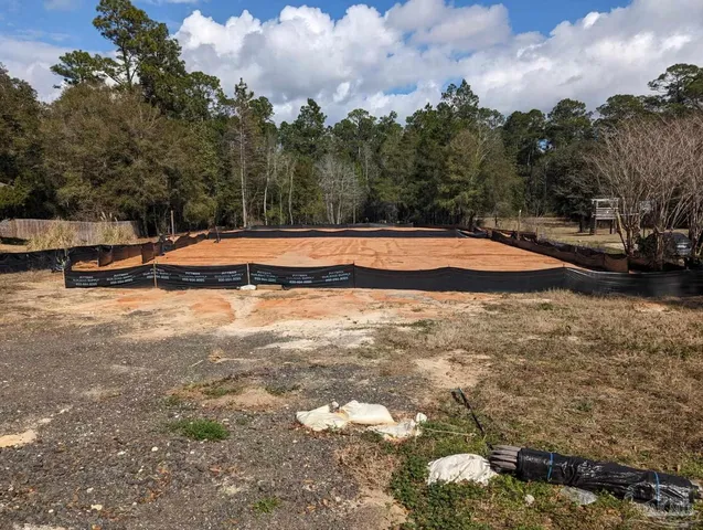 a view of a yard from a window