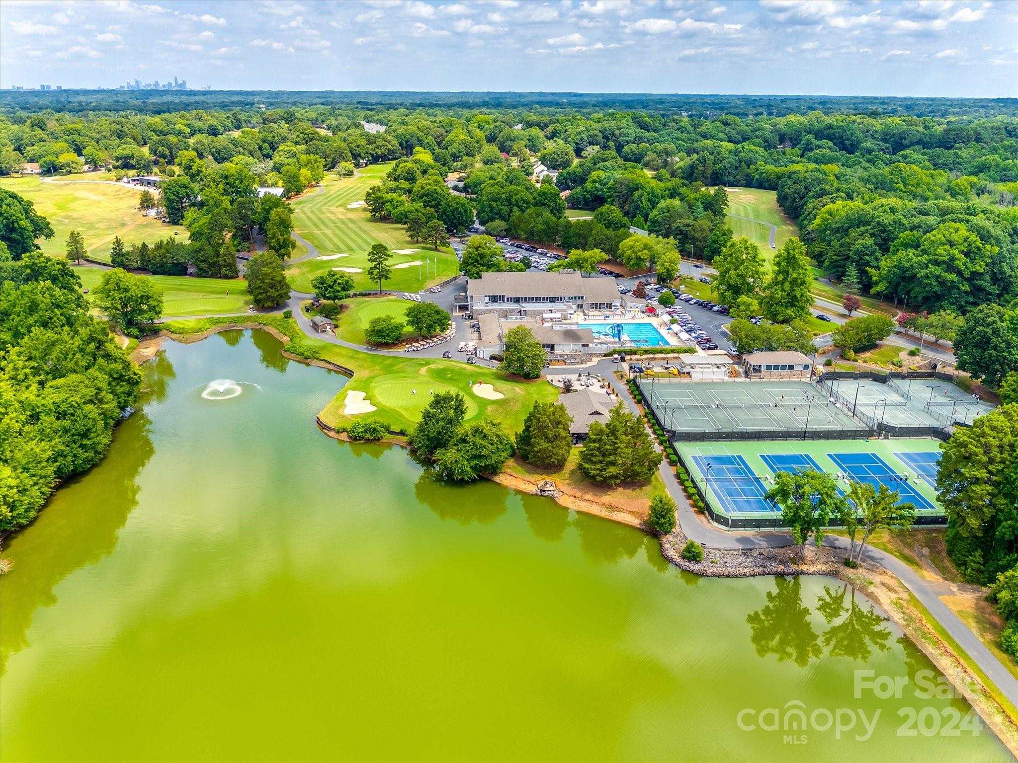 4001 Rounding Run Road Charlotte, NC 28277 - Photo 38 of 42 an aerial view of a house with swimming pool and garden
