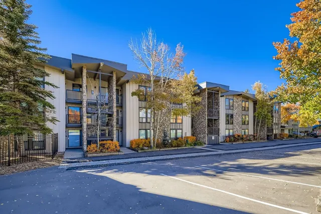 a view of a building with a street