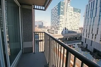 a view of a city from a balcony