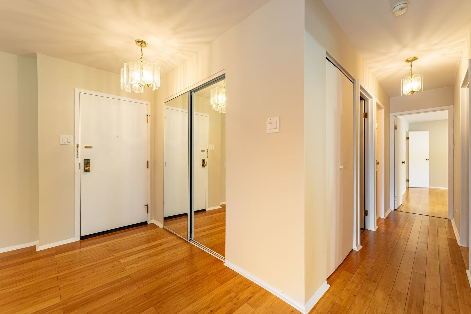 701 Forum Square, Unit 101 Glenview, IL 60025 - Photo 3 of 42 a view of a hallway with wooden floor