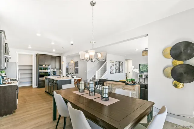 a view of a dining room and livingroom