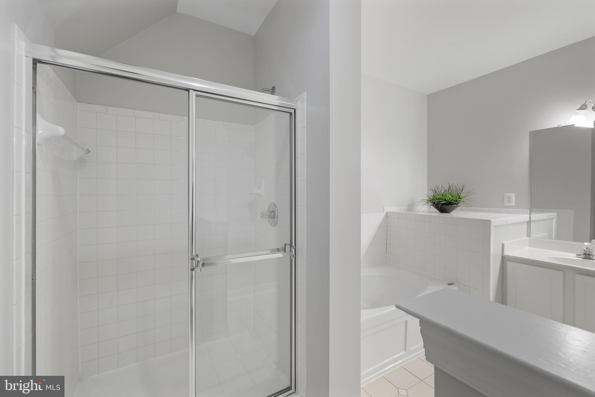 5117 Grimm Drive Alexandria, VA 22304 - Photo 37 of 67 a bathroom with a shower a sink and a mirror