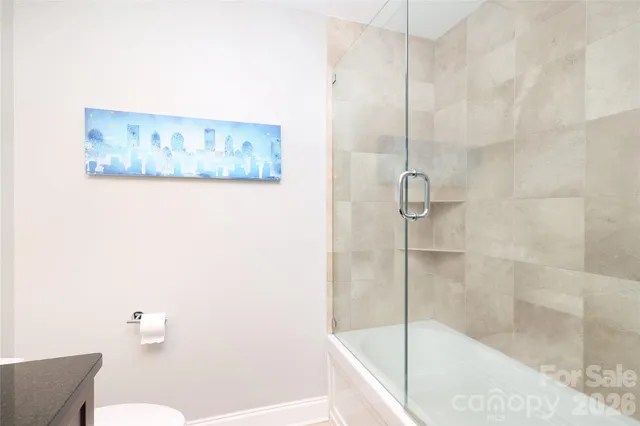 a bathroom with a shower