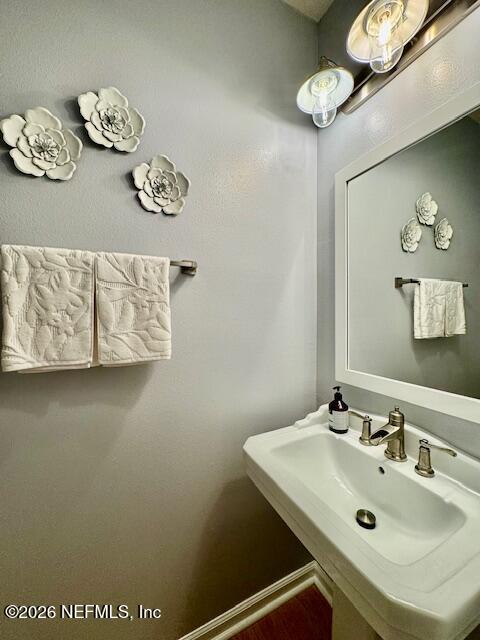 8852 Inlet Bluff Drive Jacksonville, FL 32216 - Photo 7 of 53 a bathroom with a sink and a mirror