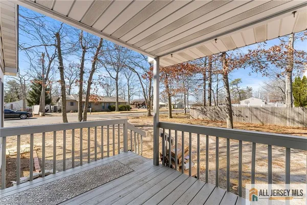 a view of a street with wooden stairs