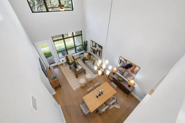 a view of living room with furniture and rug