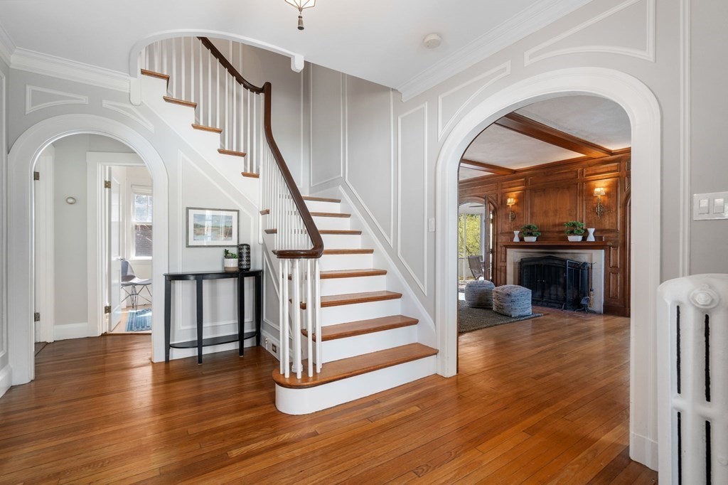 5 Hammond Street Newton, MA 02467 - Photo 5 of 40 a view of entryway and hall with wooden floor
